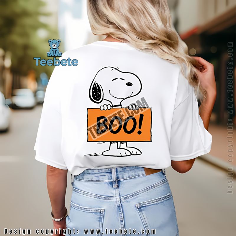 Snoopy Boo Halloween Sign Shirt Peanuts Spooky Funny