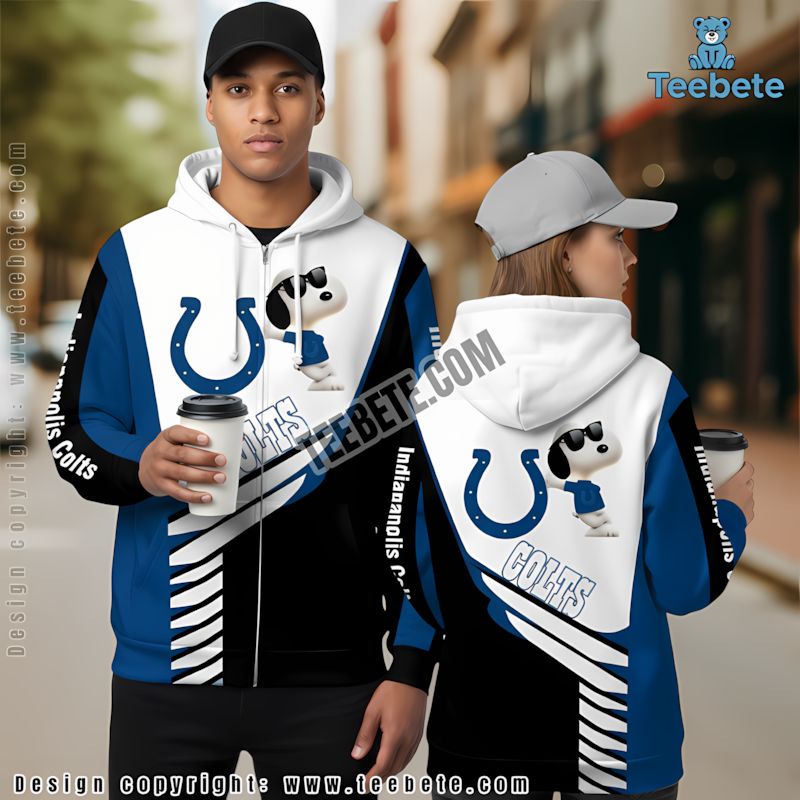 Indianapolis Colts Skull Wings 3D Hoodie Blue Black Mens Graphic