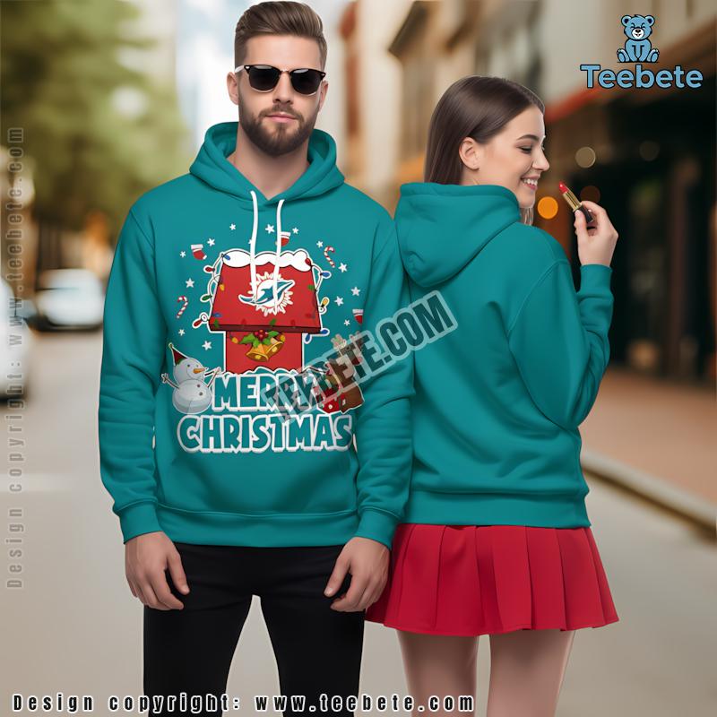 Miami Dolphins Snowman Reindeer Christmas 3D Hoodie Zipper Blue