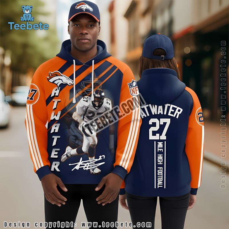 Denver Broncos Steve Atwater 3D Hoodie Blue Print