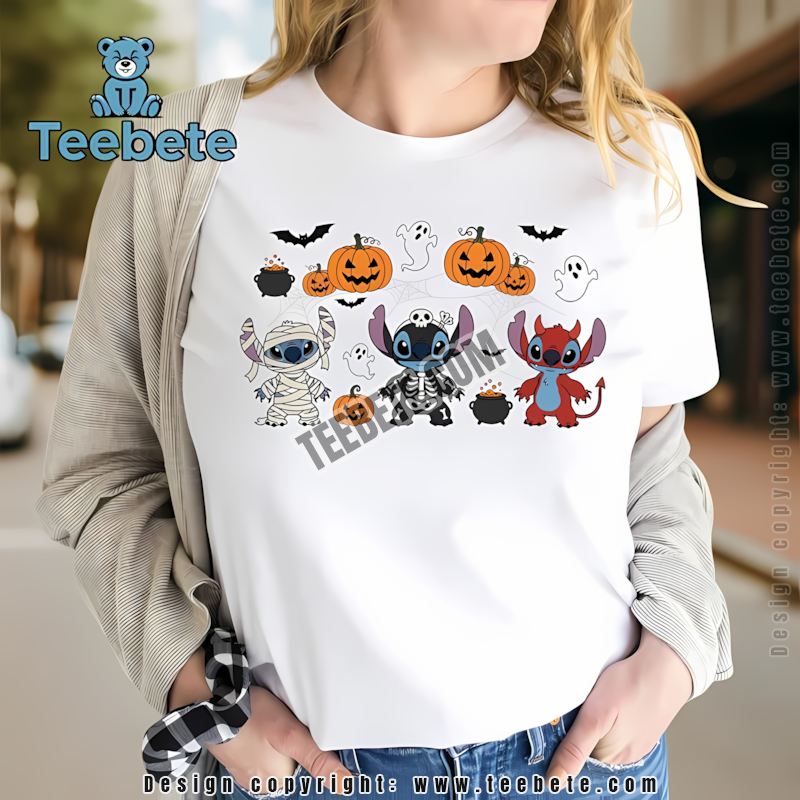 Stitch Halloween Mummy Skeleton Devil Costumes Retro Shirt