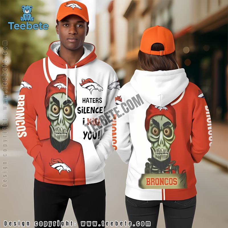 Denver Broncos Dead Terrorist 3D Hoodie Orange Mens