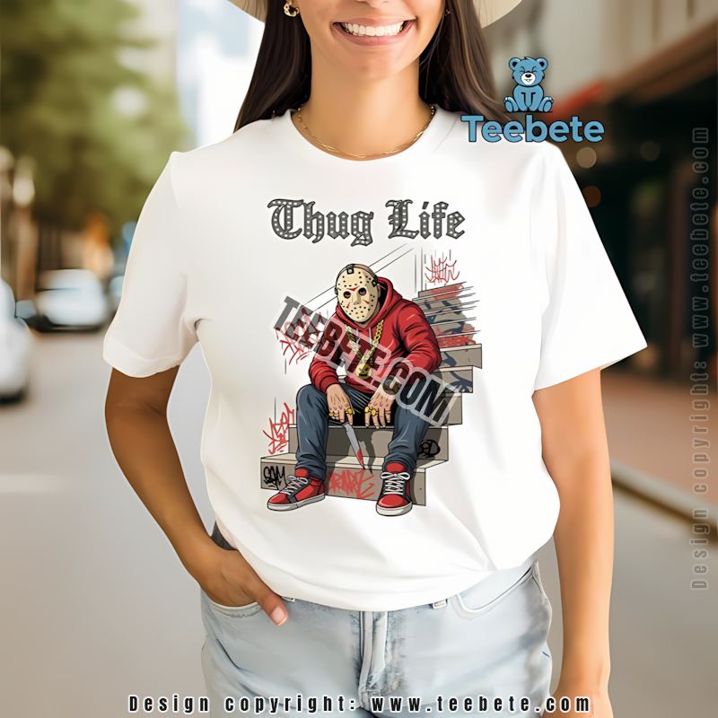 Thug Life Jason Freddy Chucky Pennywise Ghostface Halloween Retro Shirt