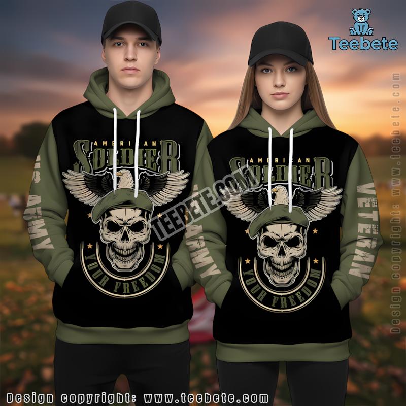 Us Military Services Veteran Day Bald Eagle 3D Zip Up Hoodie White