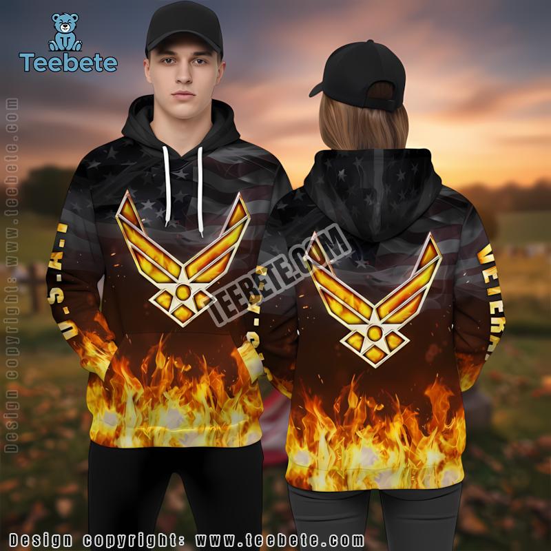 Usaf Veteran Air Force 3D Hoodie Black Fashion