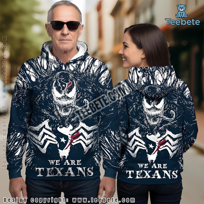 Venom Houston Texans 3D Hoodie Blue