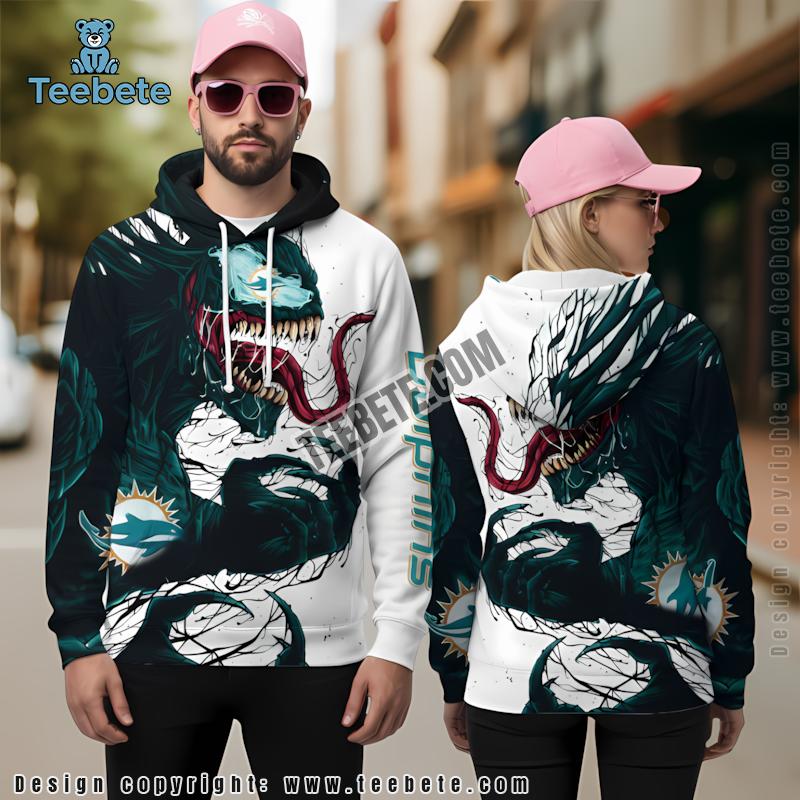 Miami Dolphins Venom Halloween 3D Hoodie Printed