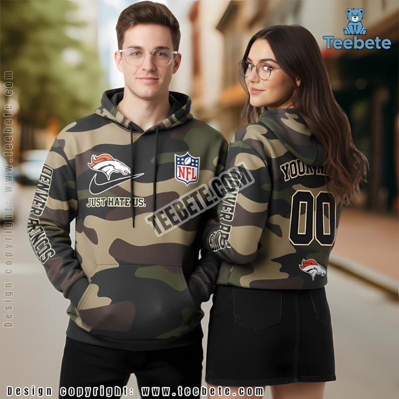 Denver Broncos Veteran Camo 3D Hoodie Olive Green Print