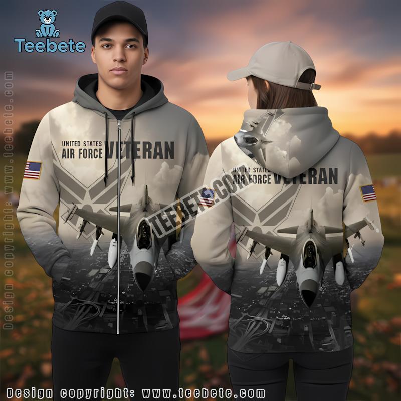 Veteran Us Air Force Gift 3D Hoodie Olive Green Pattern