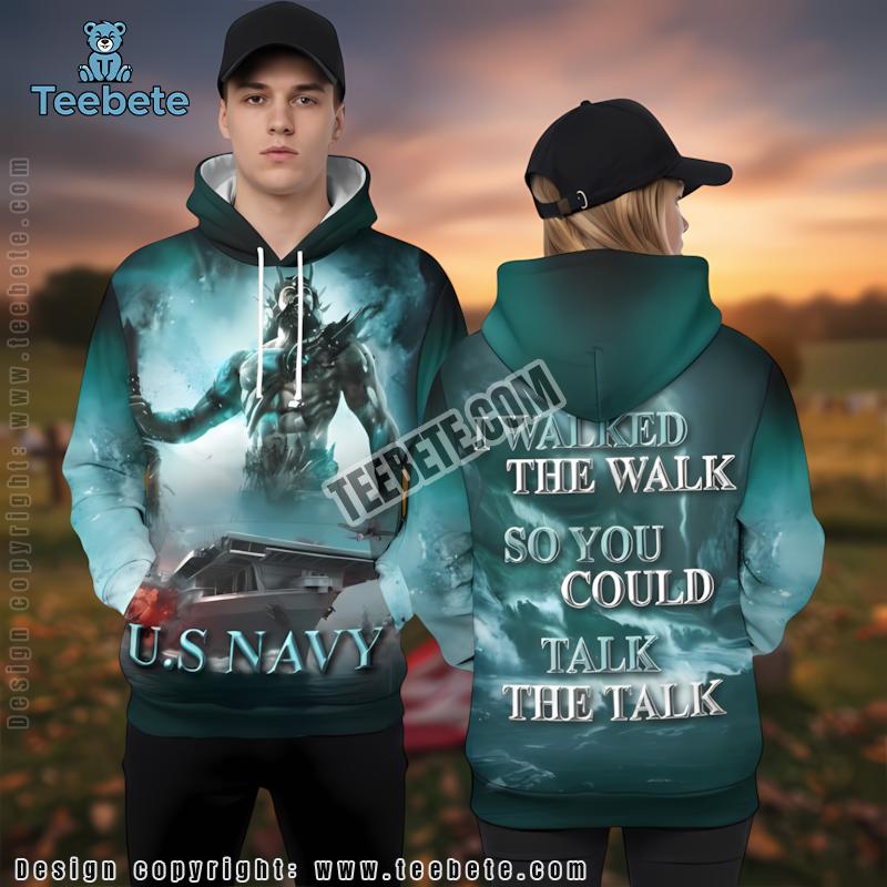 Veteran Us Navy I Walked The Walk 3D Hoodie Green Pullover