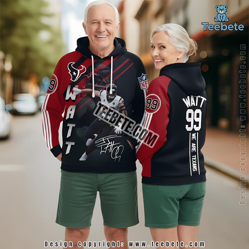 We Are Houston Texans 3D Hoodie Red Black Mens