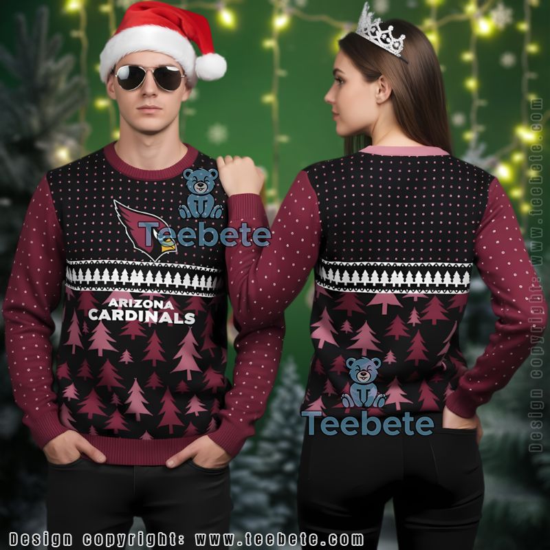 Arizona Cardinals Christmas Tree Ugly Christmas Sweater Merry Red