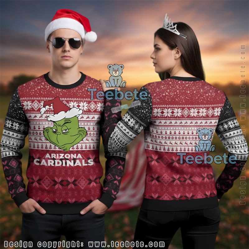 Arizona Cardinals Nutcracker Ugly Christmas Sweater Naughty Red