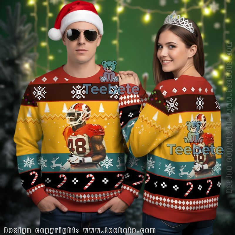Arizona Cardinals Isaiah Simmons Ugly Christmas Sweater On Sale Yellow
