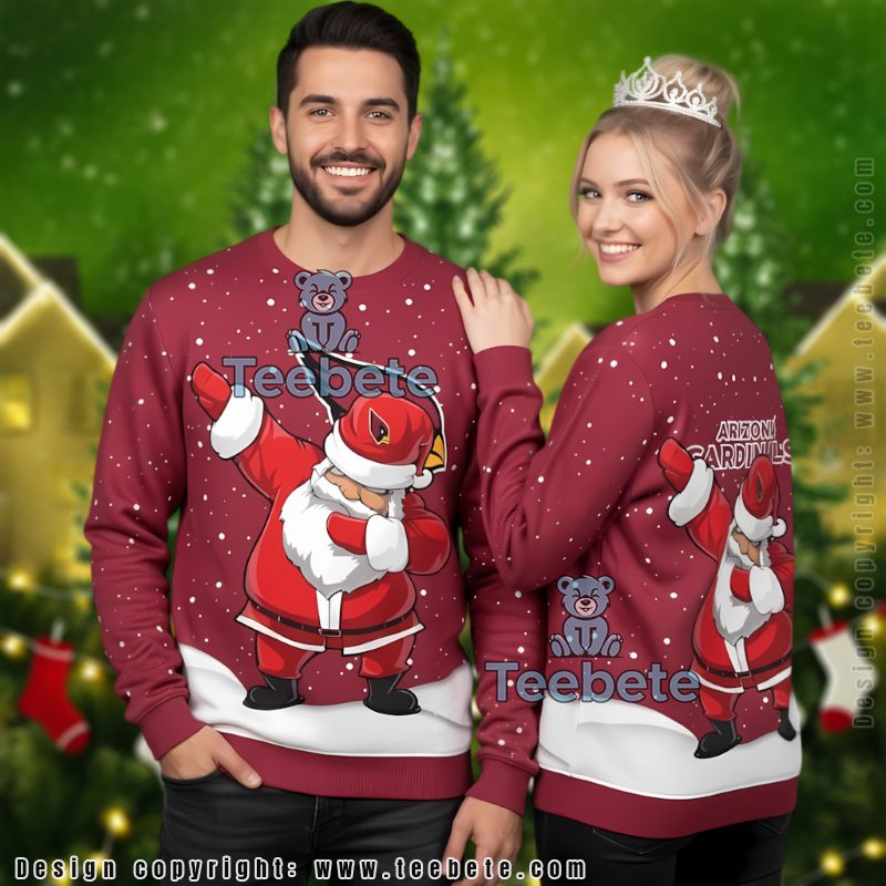 Arizona Cardinals Santa Claus Ugly Christmas Sweater Friends Red