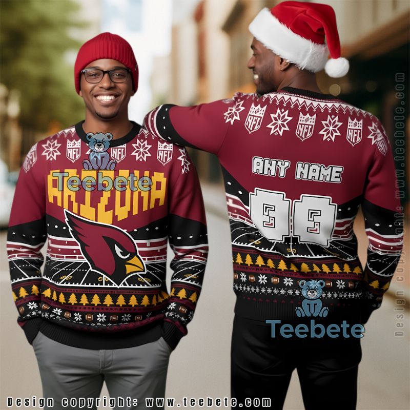 Arizona Cardinals Vacation Ugly Christmas Sweater Red Personalized
