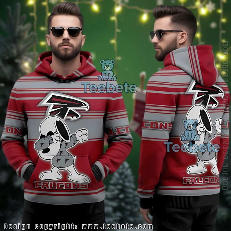 Atlanta Falcons Dabbing Snoopy Ugly 3D Hoodie Fan Apparel