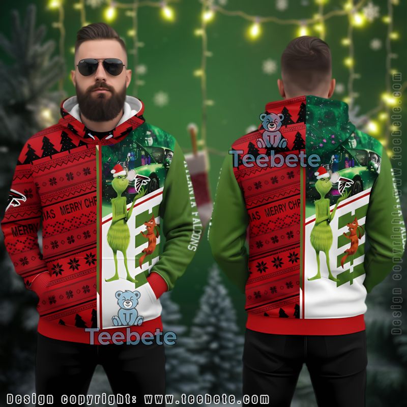 Atlanta Falcons Grinch Max Dog Ugly 3D Hoodie Christmas Gift