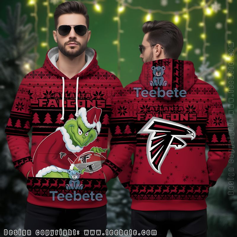 Atlanta Falcons Grinch Stole Christmas 3D Hoodie