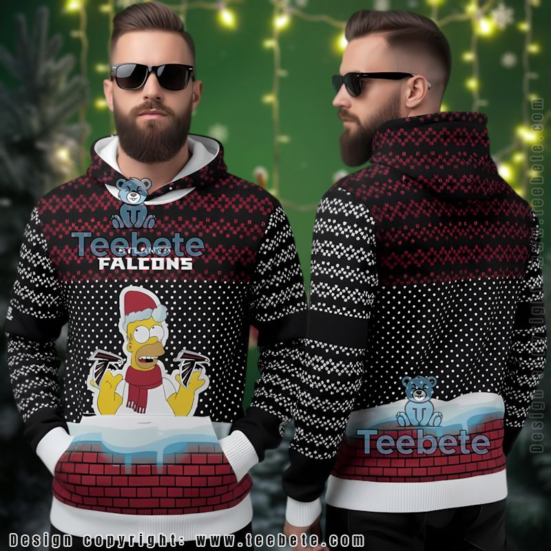 Atlanta Falcons Homer Simpson Ugly 3D Hoodie Christmas