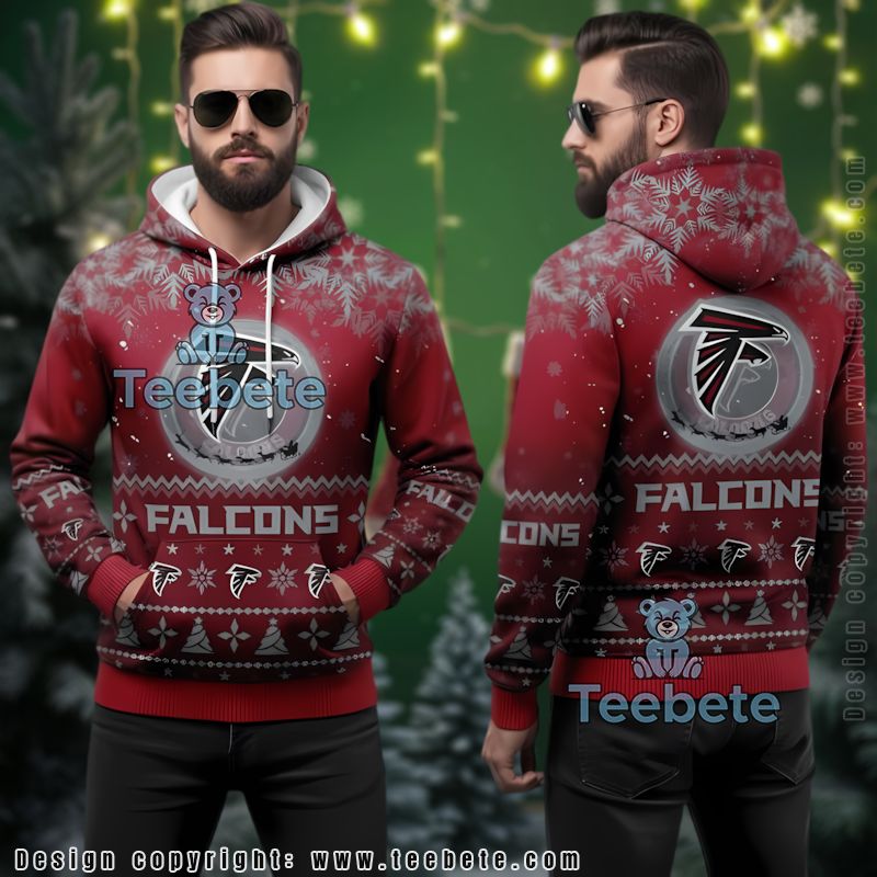 Atlanta Falcons Logo Ugly 3D Hoodie Winter Holiday Gift
