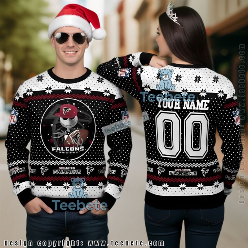 Atlanta Falcons Nightmare Before Christmas Jack Ugly Sweater Black Cool