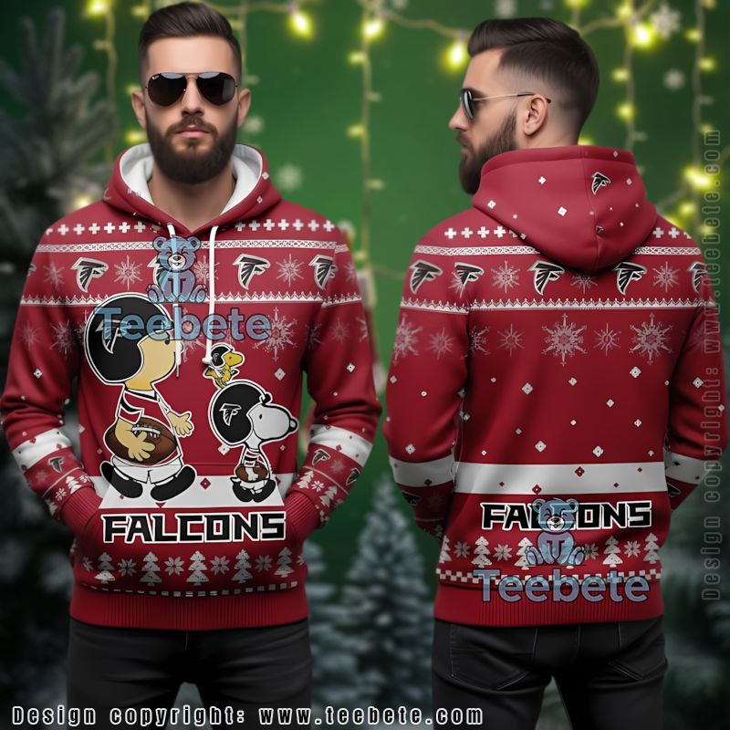 Atlanta Falcons Peanuts Charlie Brown Snoopy Ugly 3D Hoodie