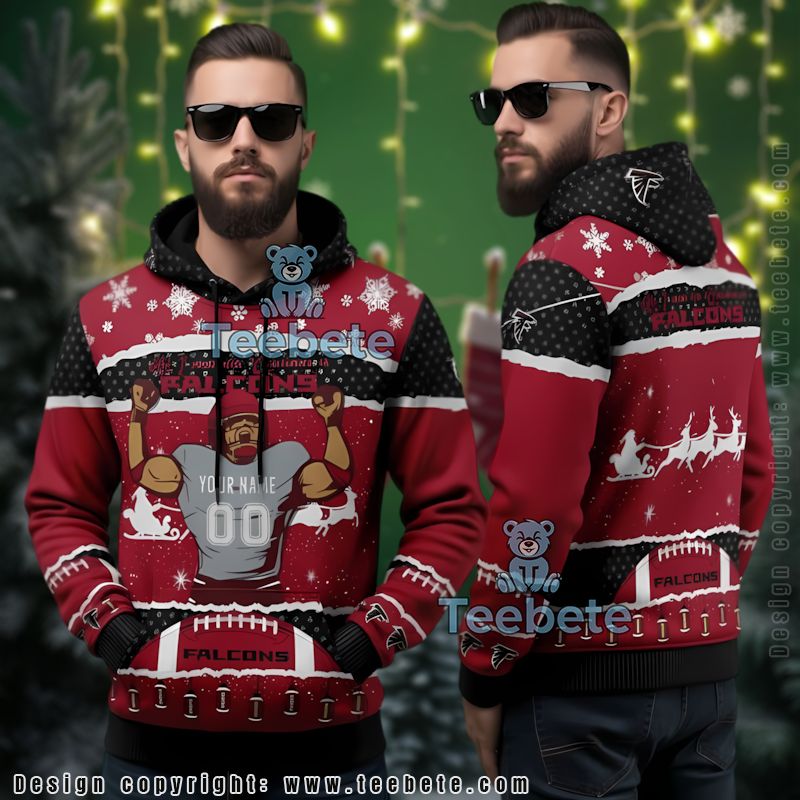Atlanta Falcons Personalized Ugly 3D Hoodie Christmas Player