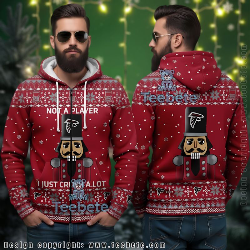 Atlanta Falcons Red Ugly Christmas 3D Hoodie Nutcracker Player Crush