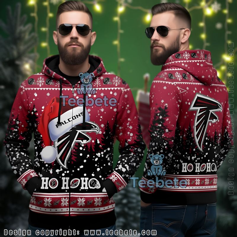 Atlanta Falcons Santa Ugly 3D Hoodie Holiday Fan Gear