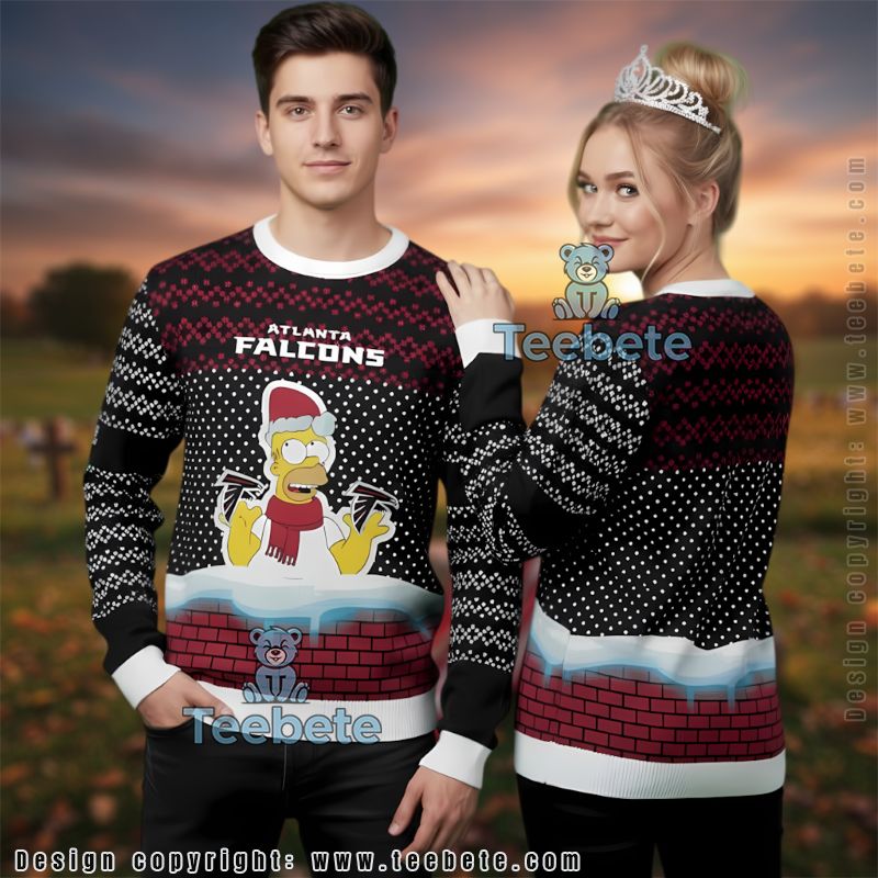 Atlanta Falcons Simpson Family Ugly Sweater Black