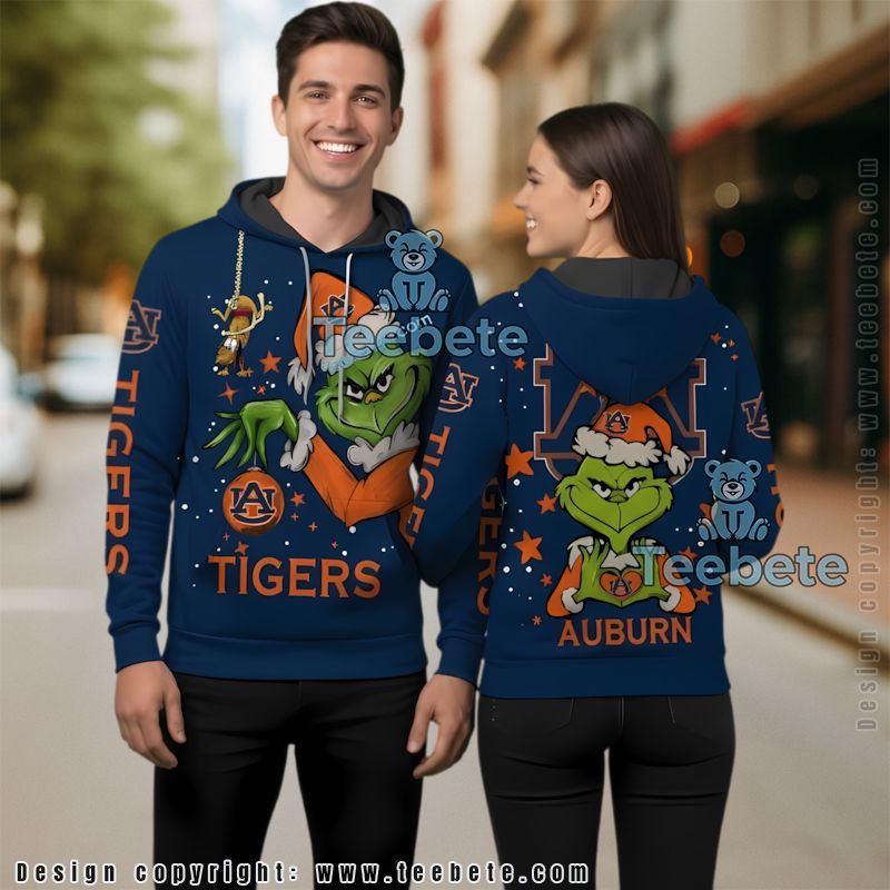 Auburn Tigers The Grinch Christmas Personalized 3D Hoodie