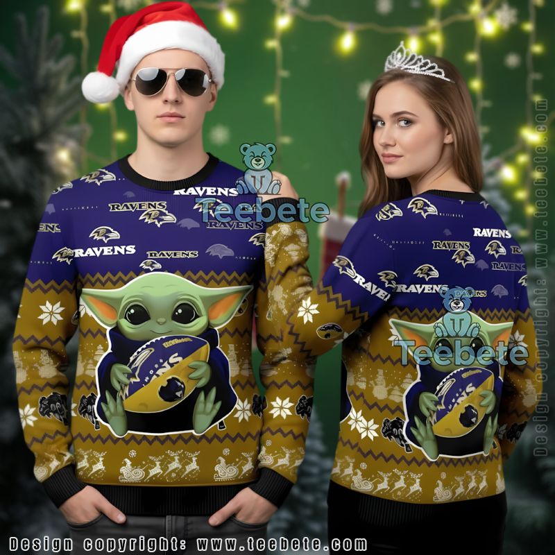 Baltimore Ravens The Grinch And Dog Max Ugly Holiday Sweater Red