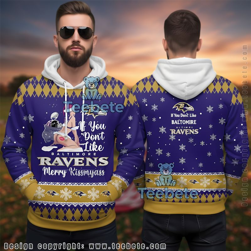 Baltimore Ravens Kissmyass Ugly 3D Hoodie Winter Gameday Wear
