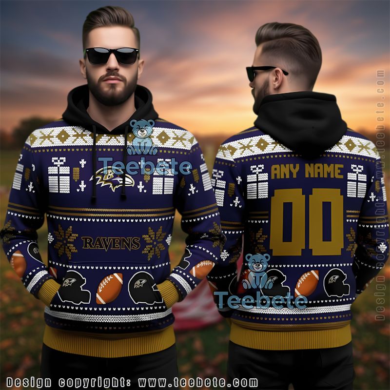 Baltimore Ravens Personalized Ugly 3D Hoodie Football Theme
