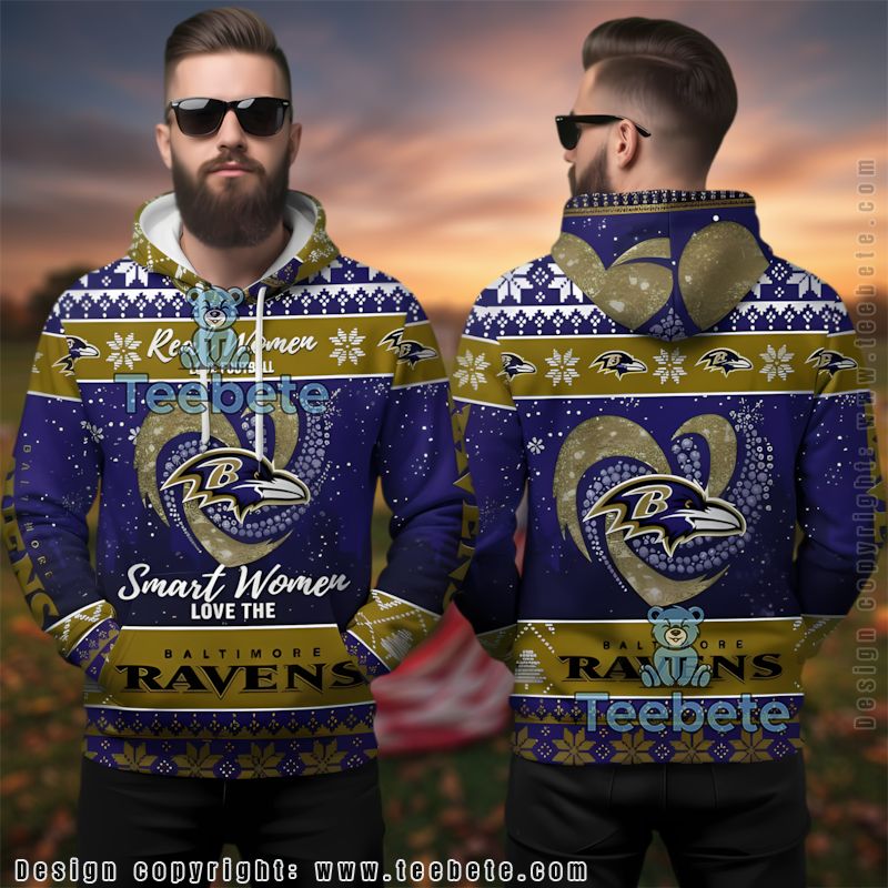 Baltimore Ravens Real Smart Women Love Ugly 3D Hoodie