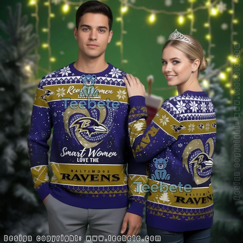 Baltimore Ravens Real Women Love Fans Ugly Sweater Purple