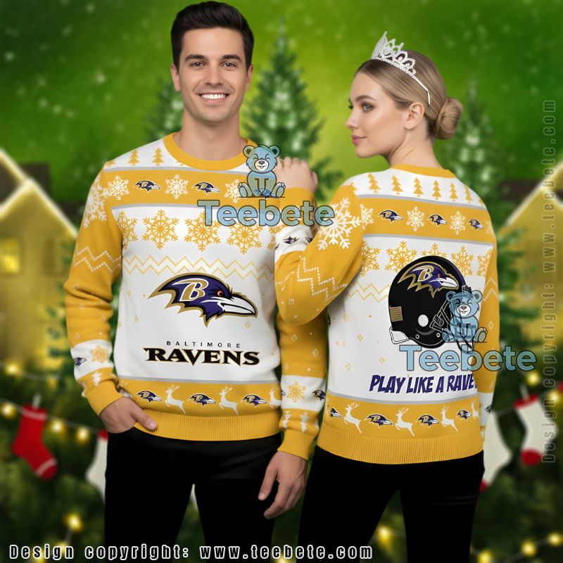 Baltimore Ravens Skull Santa Hat Ugly Christmas Sweater Purple Cardigan