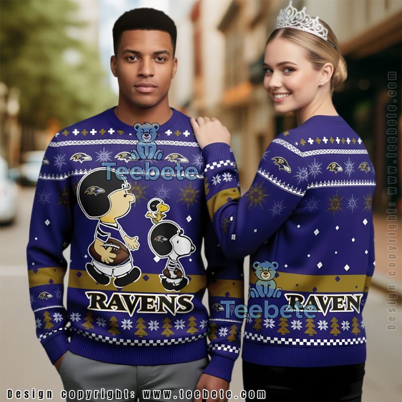 Baltimore Ravens Mickey Player Family Ugly Christmas Sweaters Purple