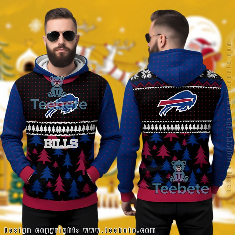 Buffalo Bills Christmas Forest Design Ugly 3D Hoodie
