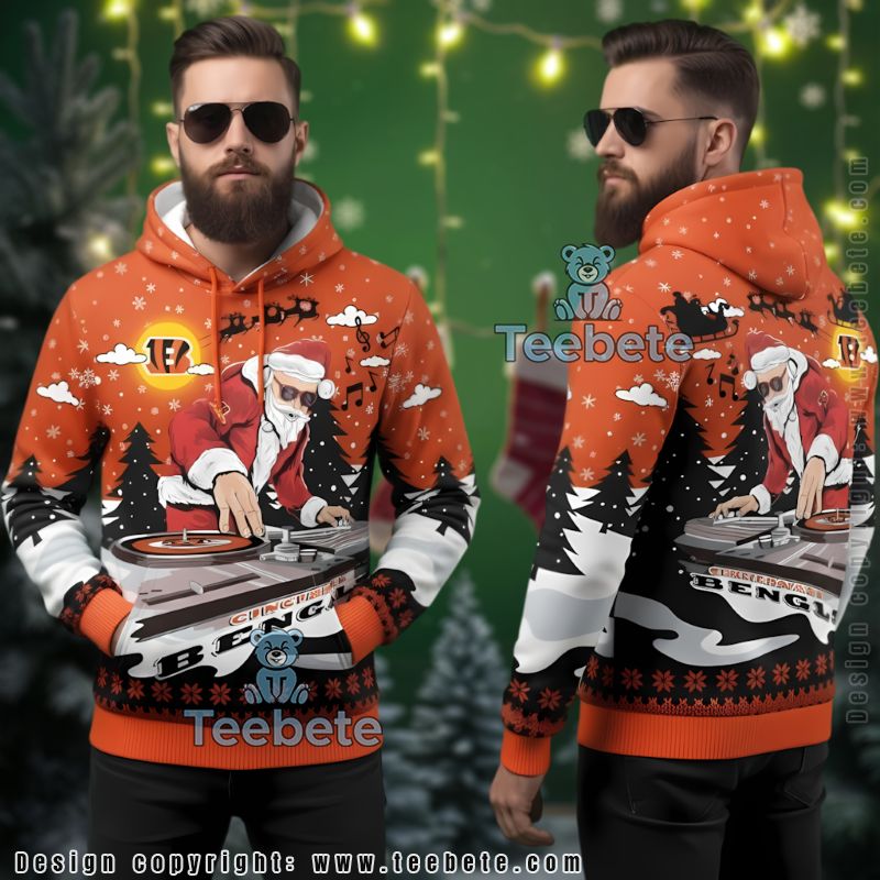 Buffalo Bills Dj Santa Claus Christmas Ugly 3D Hoodie