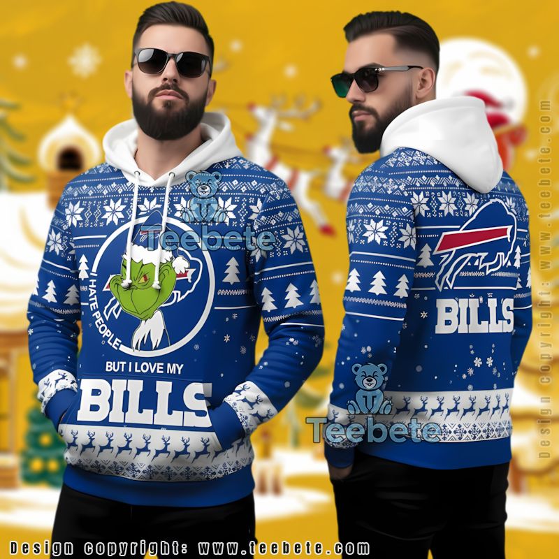 Buffalo Bills Funny Grinch Christmas Ugly 3D Hoodie For Fans