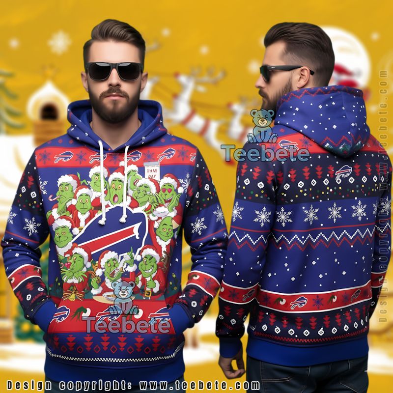 Buffalo Bills Grinch Christmas Group Ugly 3D Hoodie