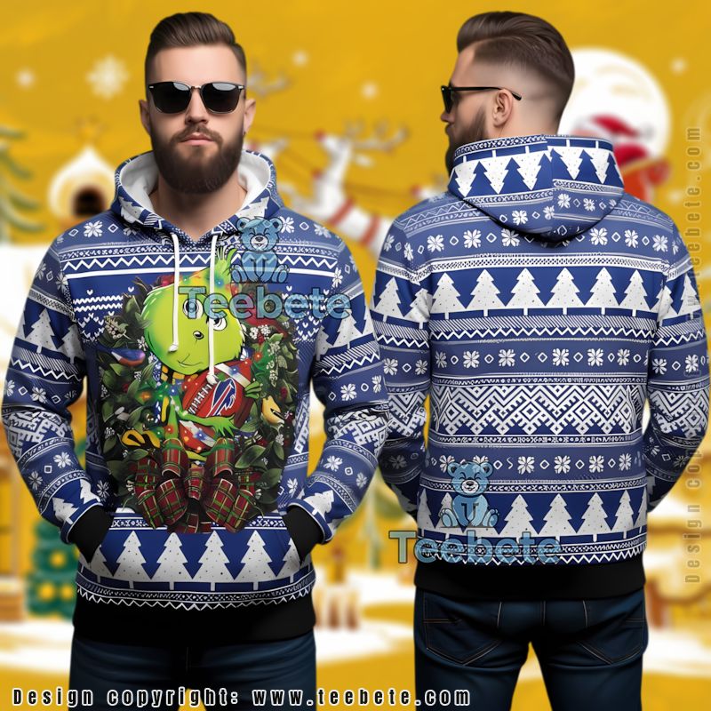 Buffalo Bills Grinchmas Ugly Christmas 3D Hoodie
