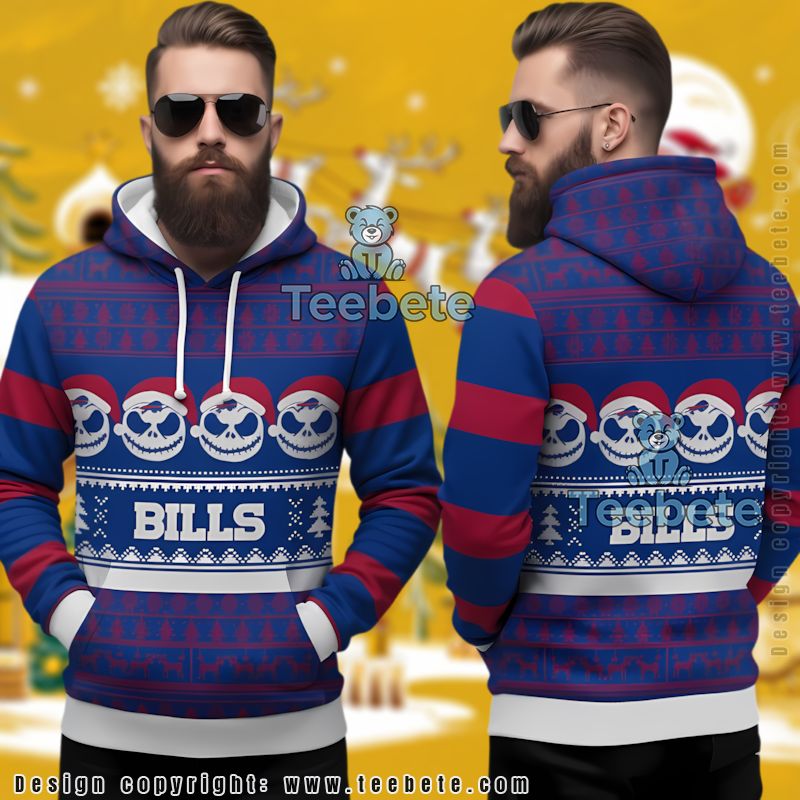 Buffalo Bills Jack Skellington Ugly 3D Hoodie Nightmare Before Christmas