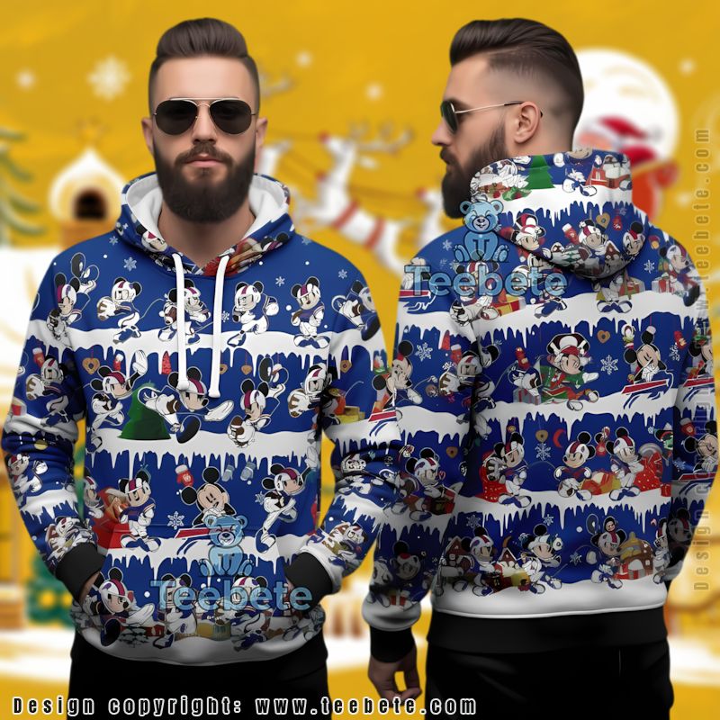 Buffalo Bills Mickey Mouse Christmas Ugly 3D Hoodie