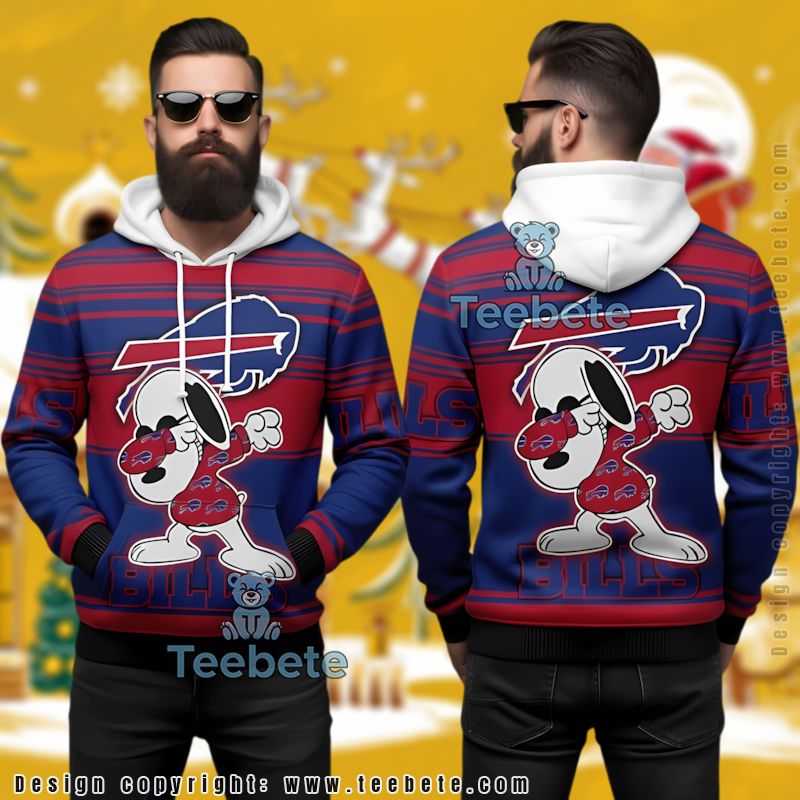 Buffalo Bills Peanuts Snoopy Dabbing Ugly 3D Hoodie Nfl Fan