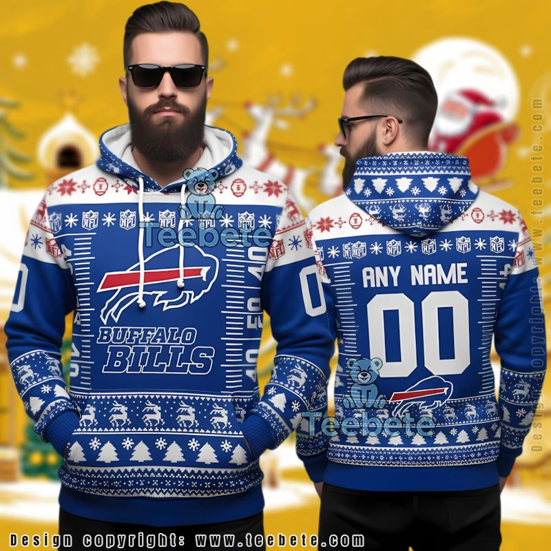 Buffalo Bills Personalized Ugly Christmas 3D Hoodie Men