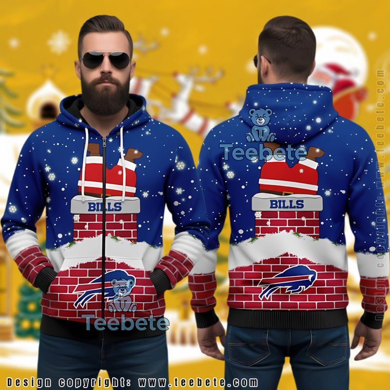 Buffalo Bills Santa Chimney Funny Ugly 3D Hoodie Christmas