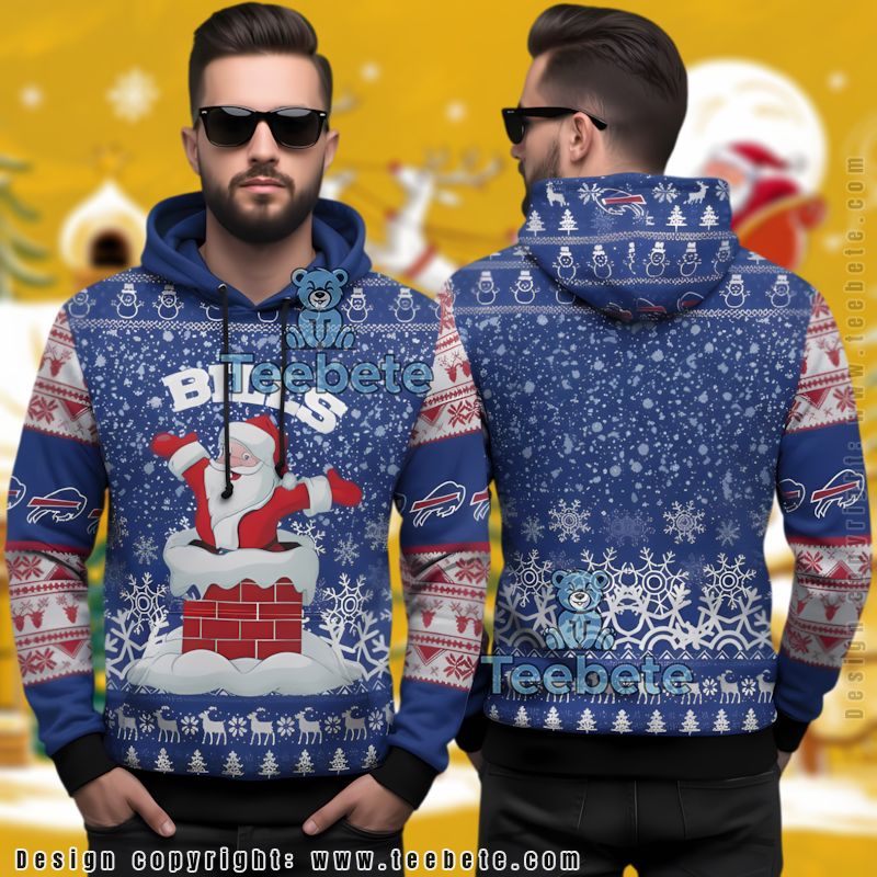 Buffalo Bills Santa Claus Chimney Ugly 3D Hoodie
